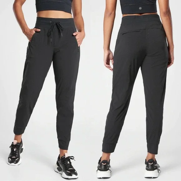 Athleta Trekkie North Jogger Pants 6T Black Sporty Travel Commuter 405726 - Picture 1 of 14